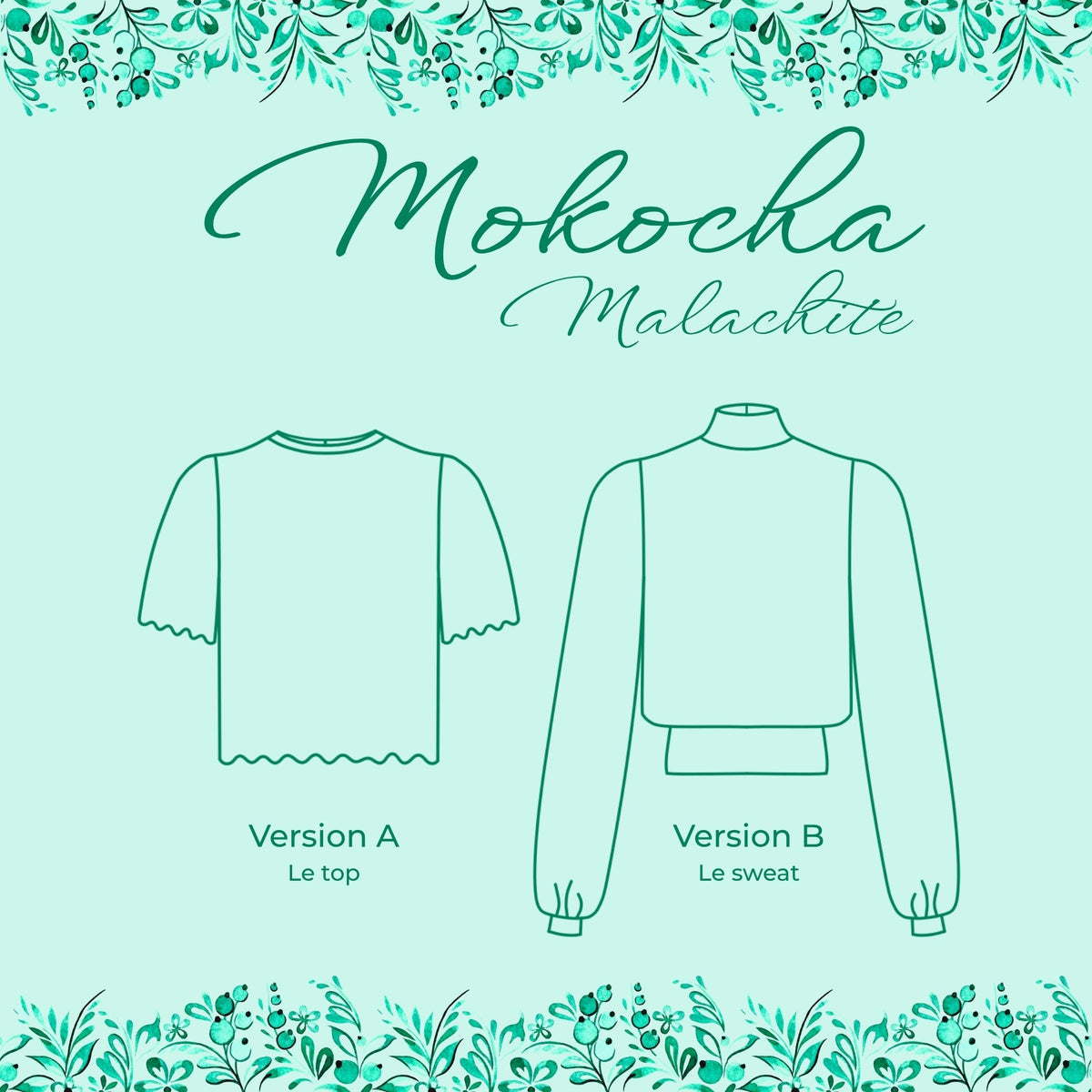 patron de couture Mokocha top sweat malachite