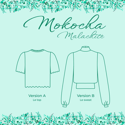 patron de couture Mokocha top sweat malachite